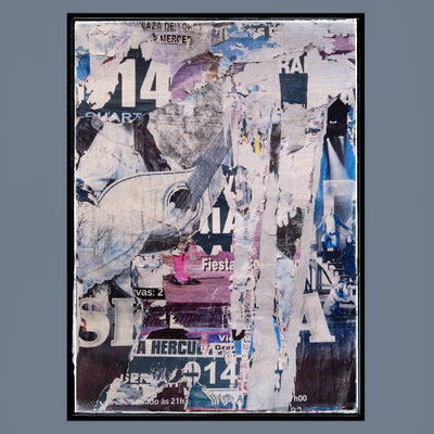 Fiesta, décollage, 145 x 110 cm, 2020
