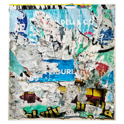 Liguria, décollage, ca. 56 x 59 cm, 2025 (Genova, IT)