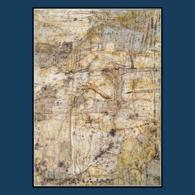 Dessous, décollage (retro d'affiche) with schellack, 55,8 x 39,7 cm, 2022