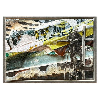 Compressed Air Drill, décollage with collage, 11,8 x 16,8 cm, 2015