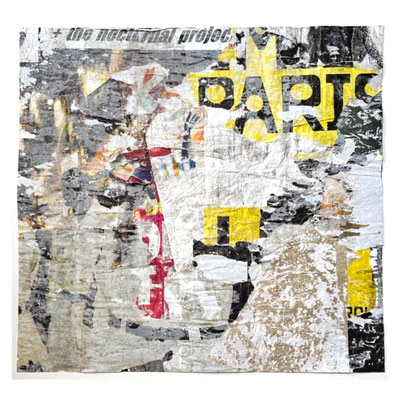 Paris, décollage, 53,5 x 55,5 cm, 2025