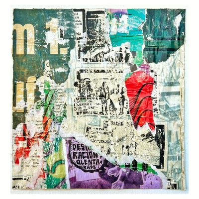 Raciom, décollage, 38,2 x 34,5 cm, 2025