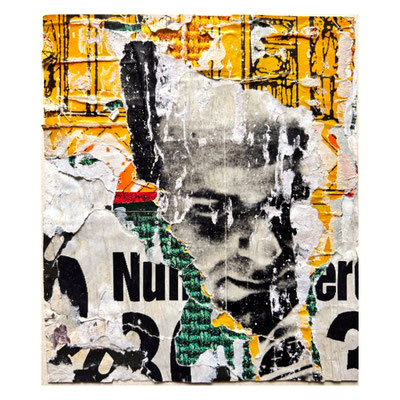 Testa, décollage, 19,7 x 17,0 cm, 2025 (Genova, IT)