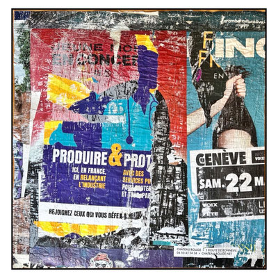 Voix de Fête, décollage, ca. 105,0 x 102,0 cm, 2025