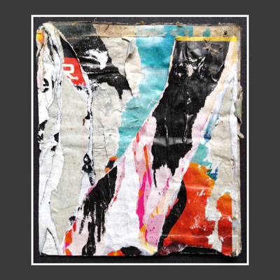hung, décollage, 20,3 x 17,8 cm, 2023