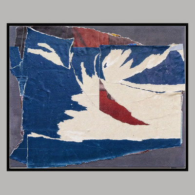 Reeschn, décollage on canvas with acrylic, 40,0 x 50,0 cm, 2022