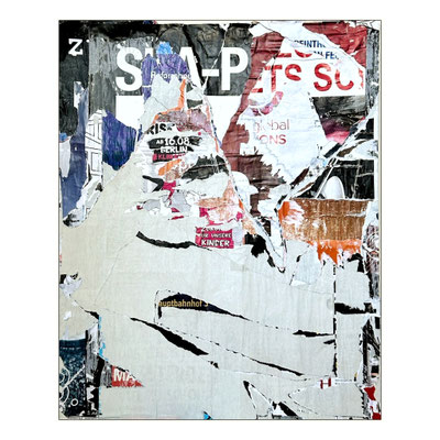 auptbahnhof, décollage, ca. 84 x 68 cm, 2024