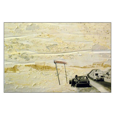 The Auditor in the Desert, décollage (retro d'affiche) with collage, 18,0 x 26,0 cm, 2014 (Porto, PT)