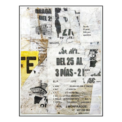 Monfragüe, décollage with tape, 19,6 x 14,8 cm, 2024