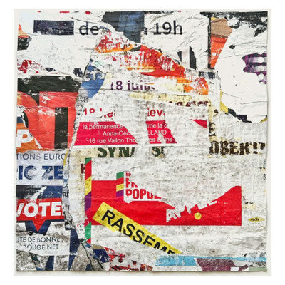 Vote, décollage, 46,8 x 48,6 cm, 2025