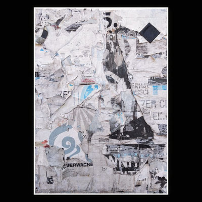 erwache, décollage with tape on paper, 61,0 x 43,0 cm, 2023