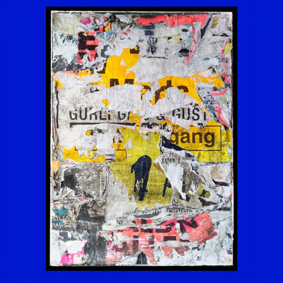 Hund, décollage, ca. 60 x 40 cm, 2021