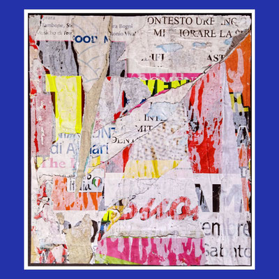 Italia, décollage, 36,8 x 32,1 cm, 2023