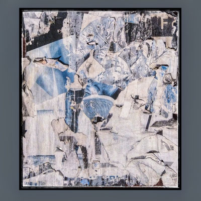 Fitou, décollage with rusty staples, ca. 26,5 x 23,3 cm, 2021
