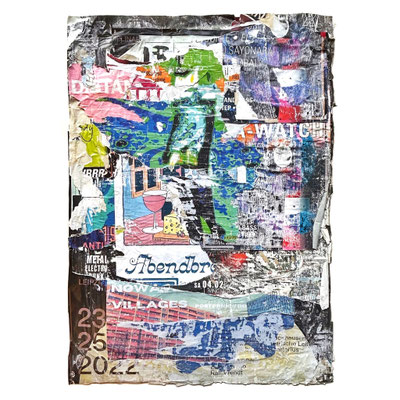 Sayonara, décollage, ca. 83,0 x 58,0 cm, 2024