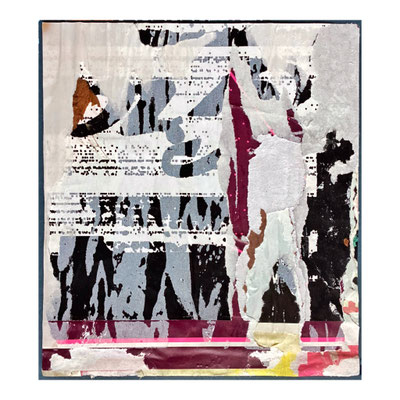 Lila Brilla, décollage, 17,4 x 15,7 cm, 2024