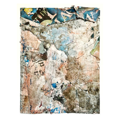 Toiran, décollage (retro d'affiche) with schellack, 41,3 x 31,0 cm, 2021