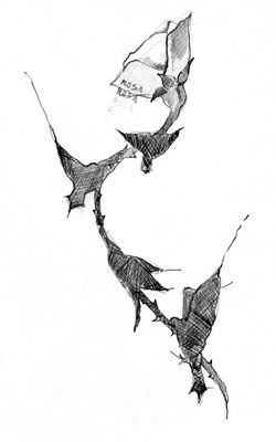 Ilustração para o livro de poesia "Sem Título" de Miguel Oliveira, © André Gonçalves