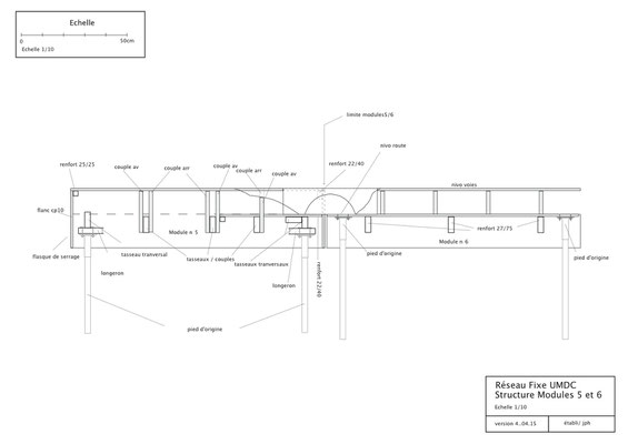 Des plans cotés sont édités ( modules 5&6  avec reliefs négatifs)