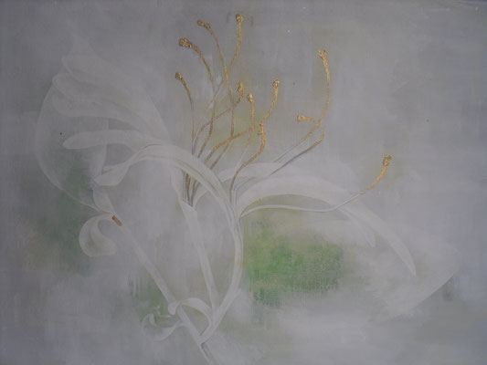 Titre N32. Peinture sur papier, Poudre d'or. Acrylique. 68cm x 53cm. 2011. / VENDU