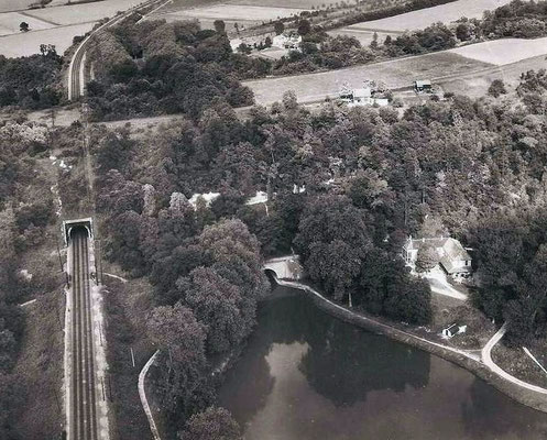 La colline de Chalifert (tunnels du train et du canal)