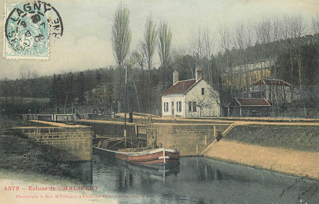 Ecluse de Chalifert, fin du canal.