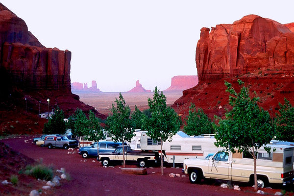 RV-Park im Monument Valley, Utah 1984