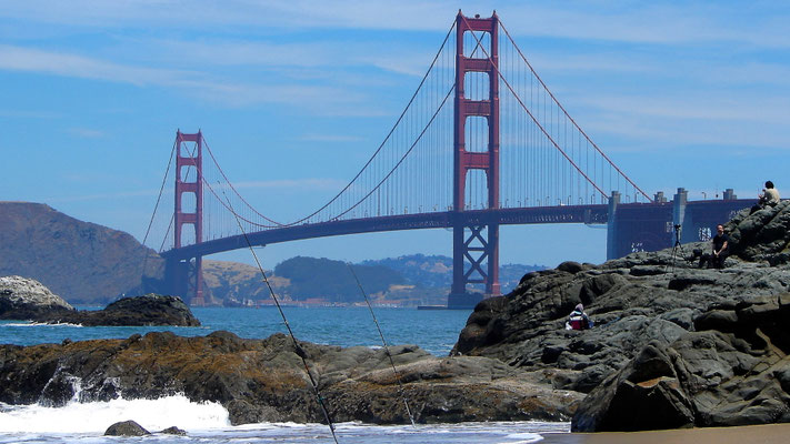 Golden gate vom Baker Beach aus gesehen