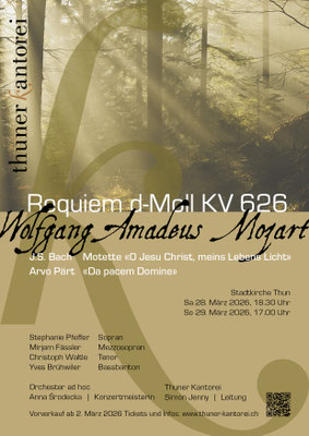 Flyer für Konzert Requiem von Mozart