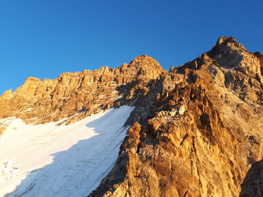 la fin de l'arête depuis le bivouac