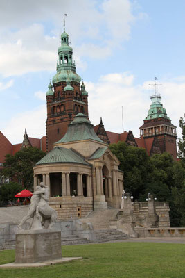 Enfin arrivés en Pologne : Stettin vu des terrasses Haken 