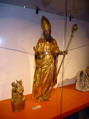 Saint Nicolas : bois en ronde-bosse polychromé - XVIIIe siècle - 