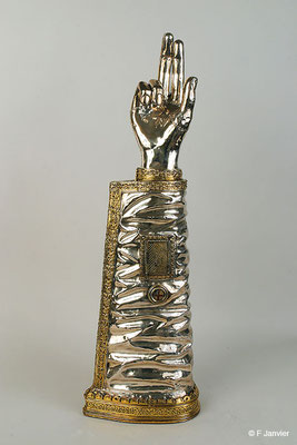 Saint-Maur's arm reliquary : silver and gilded copper - 1464