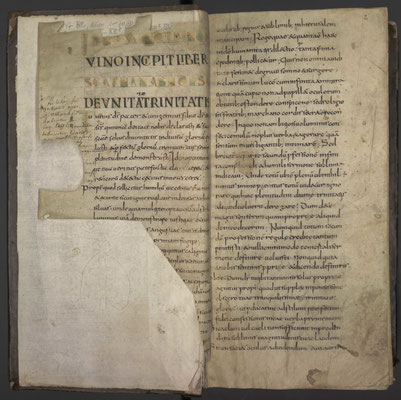 Auf dem zugeschnitten Teil wurde das Anathema geschriben, welches den Dieb dieses Buch in dem Kloster des "Gute St. Michael" verflucht