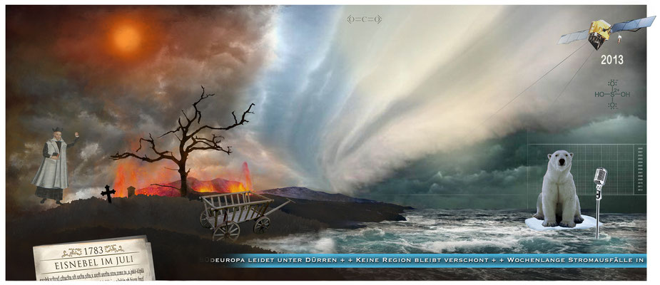 "Klimawandel und dessen Berichterstattung" Illustration für das Kompakt-Magazin der IG BCE © Stefan Hoch