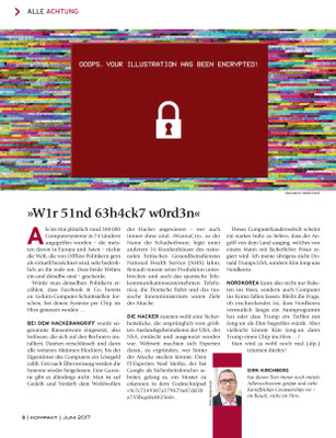 "wannacry virus" für das Kompakt-Magazin der IG BCE © Stefan Hoch