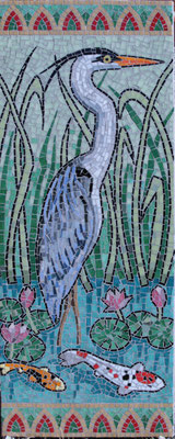 le heron en mosaïque, fini