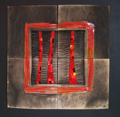 très gd carré, 65x65 cm, MAGMA TRACE 2015