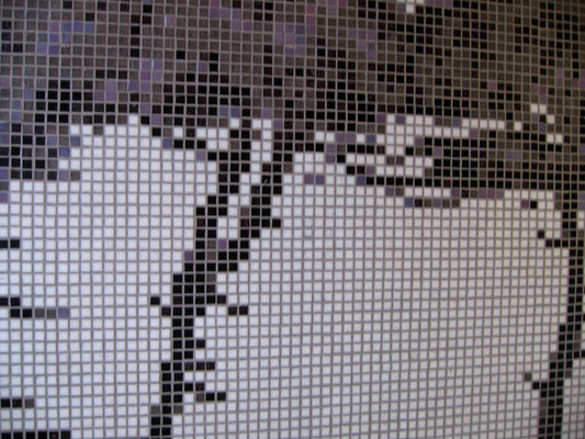 détail de la fresque en mosaïque