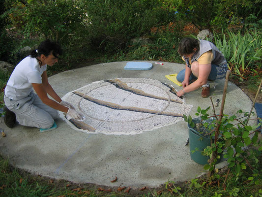 pose de la mosaïque