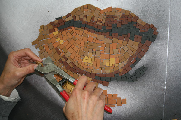 Petit garçon, la bouche  (mosaïque portrait)