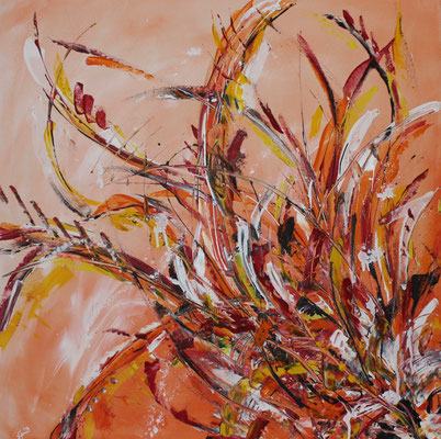 Ember, 70cm x 70cm Mixed Media auf Leinwand