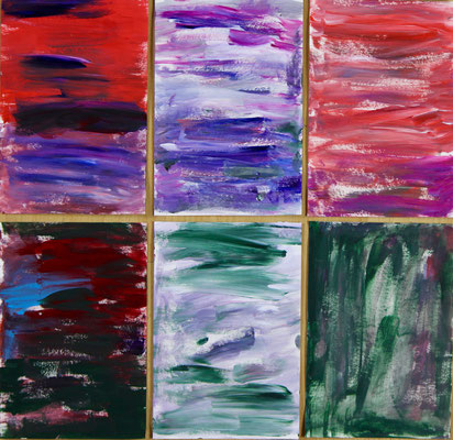 38cm x 37cm (6-teilig) Acryl auf Papier
