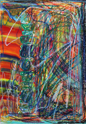 Acryl und Pastellkreiden auf Papier