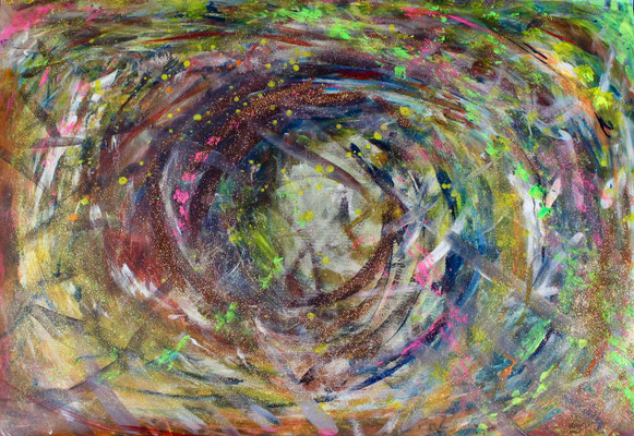 Mixed Media auf Karton