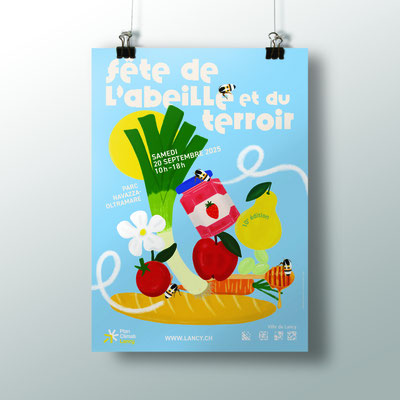 Ville de Lancy | Création identité Fête de l'Abeille | Illustration: Alice Izzo 