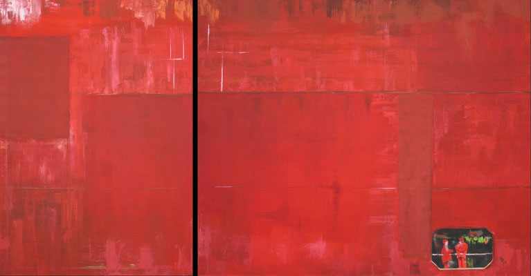 Rote Schiffswand / 70 x 100 cm, 100 x 120 cm