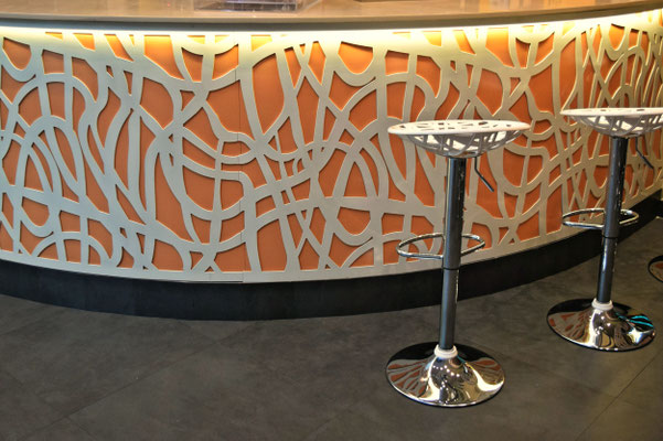 barras de bar  BARRA DE SILESTONE Y PANEL COMPOSITE