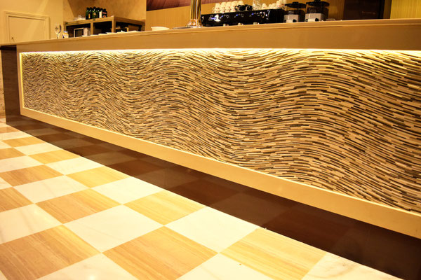 barras de bar  BARRA DE SILESTONE Y CERÁMICA