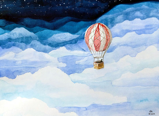 Wolkenfreiheit (Aquarellpapier, 24x32cm)